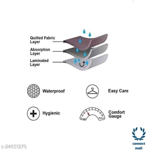 Feather Soft Quilted Micro Fabric Waterproof Elastic Strap Mattress Protector - LXW:78in x72in, Grey